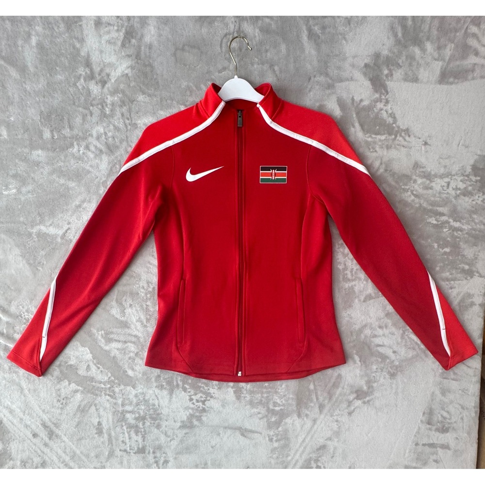Nike Kenya National Team Track Jacket Red White Full Zip Mens Medium RN56323